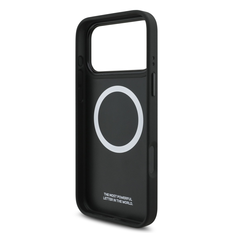 BMW M Tricolor s perforovaným vzorom, kryt MagSafe pre iPhone 17 Pro Max, čierny