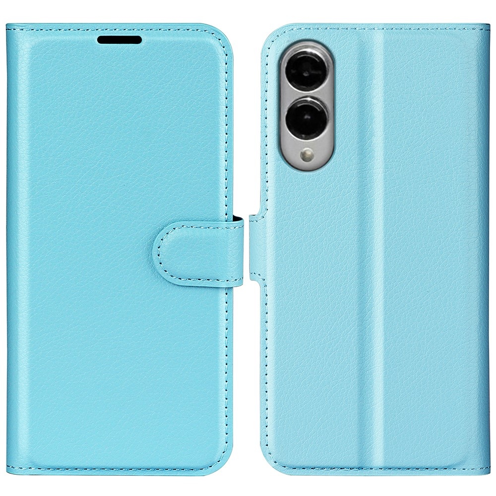 Litchi knižkové púzdro na Samsung Galaxy S25 Edge - modré