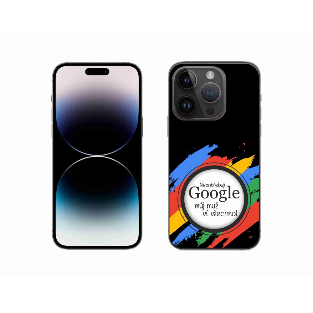 Gélový kryt mmCase na iPhone 14 Pro 6.1 - muž vie všetko čierne pozadie