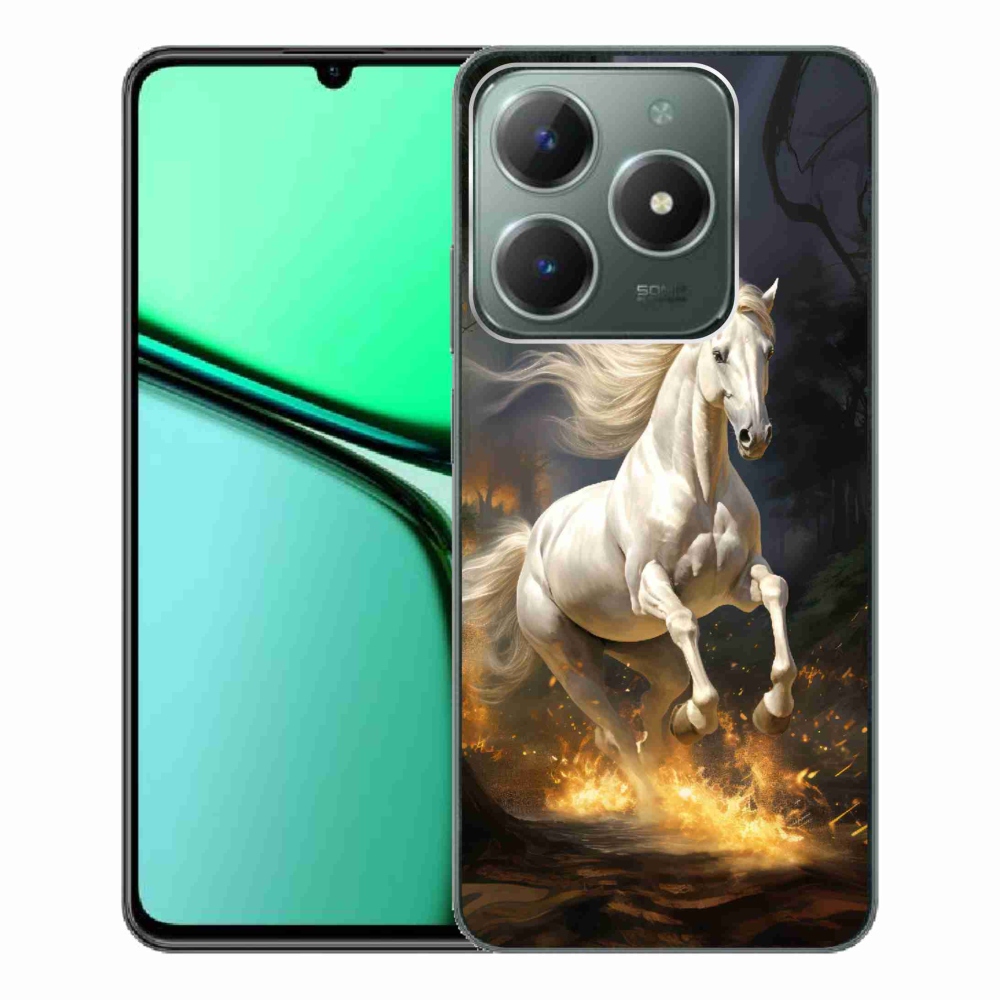 Gélový kryt mmCase na Realme C61 - biely kôň 2