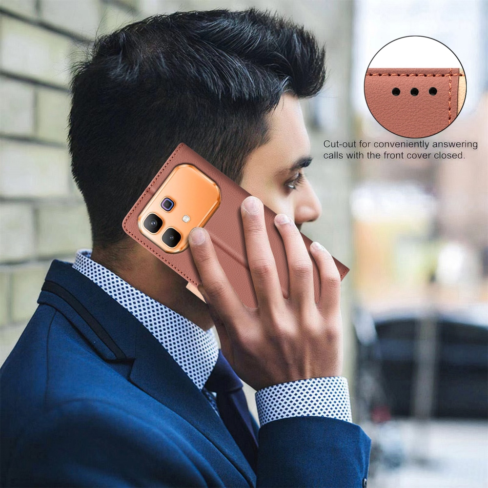 BNF DUO knižkové púzdro na Infinix Note 60 5G/Note 60 Pro 5G - hnedé