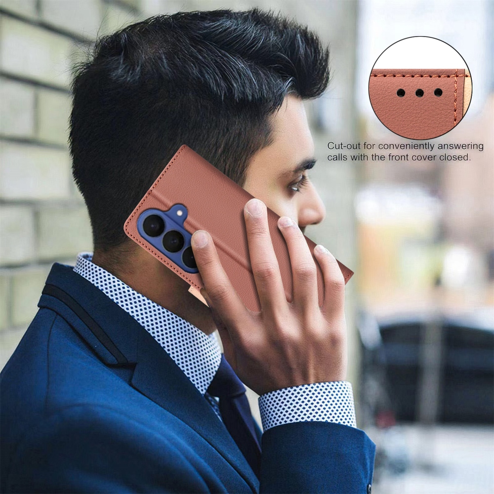BNF DUO knižkové púzdro na Samsung Galaxy S26 FE - hnedé
