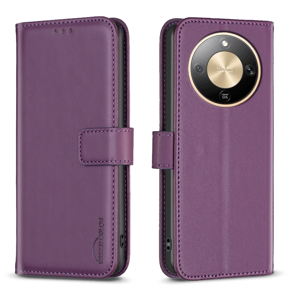 BNF knižkové puzdro na Honor Magic 8 Lite 5G - tmavofialové