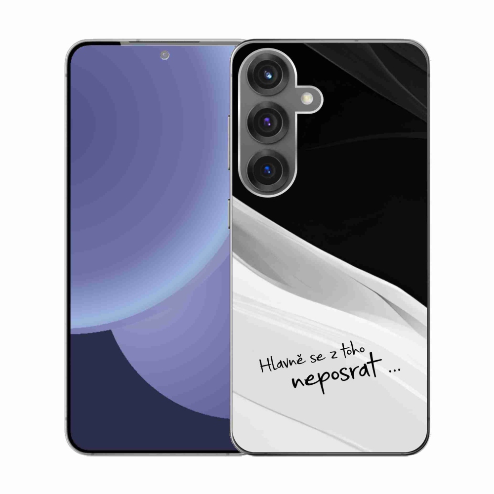 Gélový kryt mmCase na Samsung Galaxy S25 - vtipný text 13 bieločierne pozadie