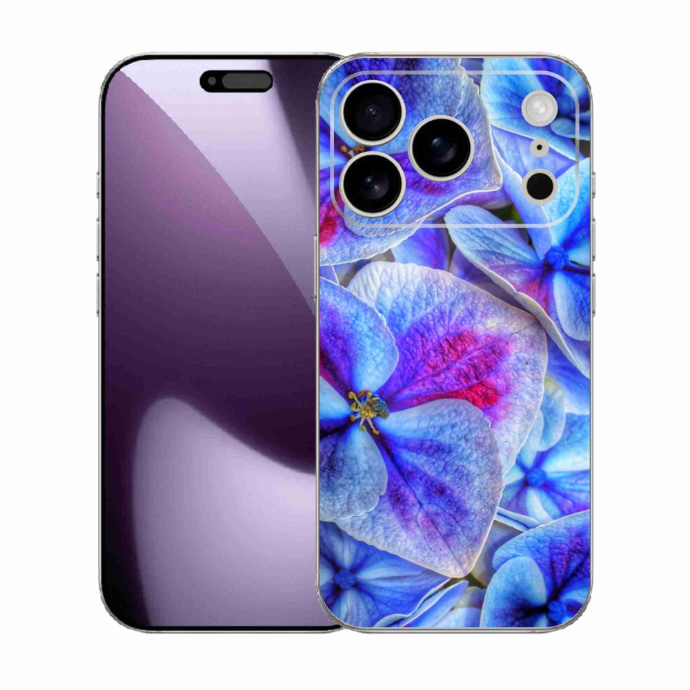 Gélový kryt mmCase na iPhone 17 Pro - modré kvety 1