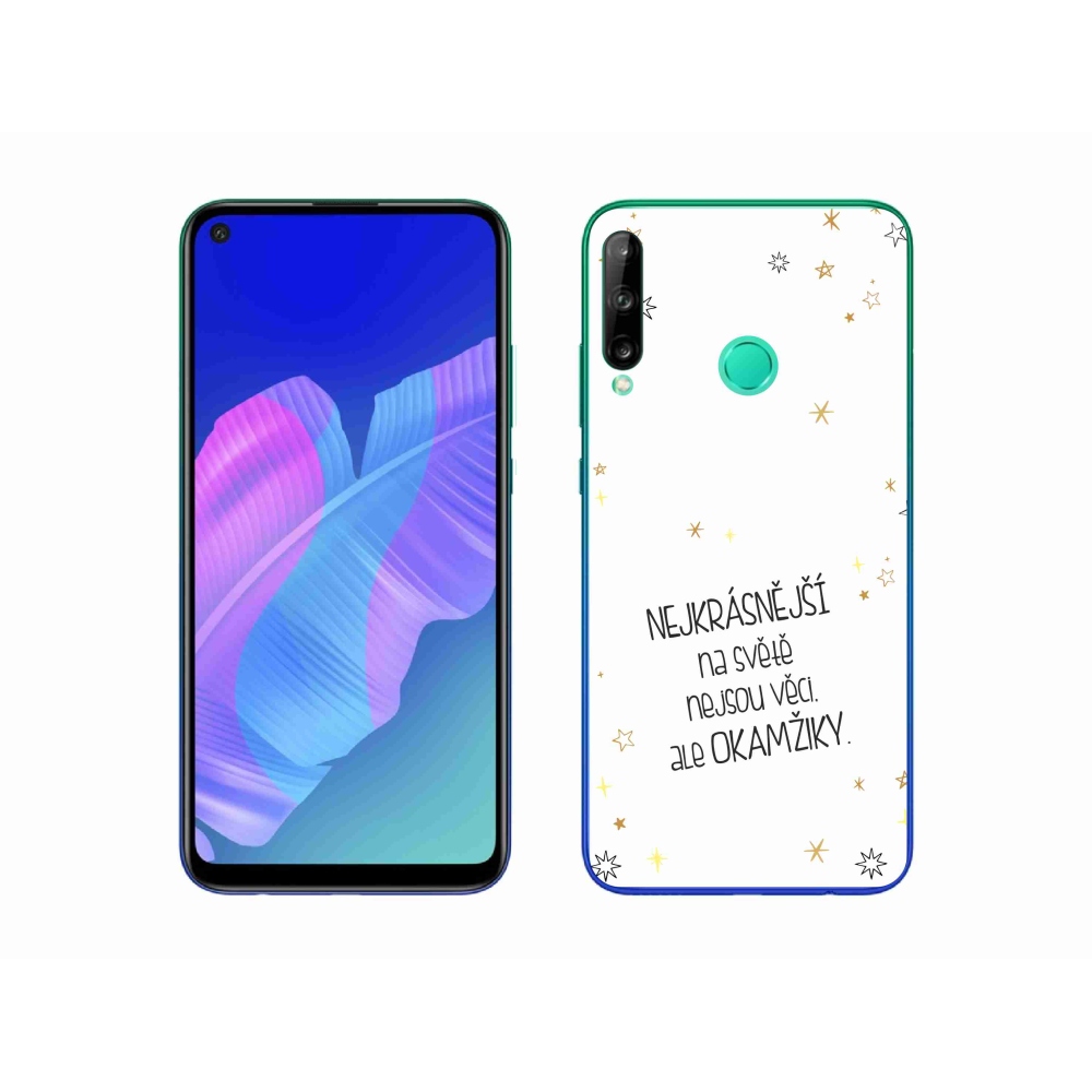 Gélový kryt mmCase na Huawei P40 Lite E - citát 4 biele pozadie