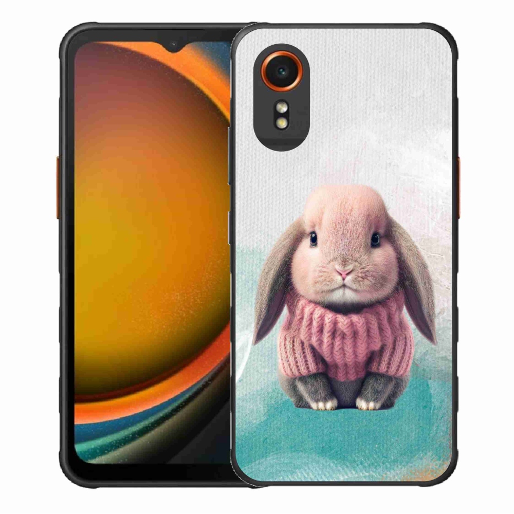 Gélový kryt mmCase na Samsung Galaxy Xcover 7 - zajačik vo svetri