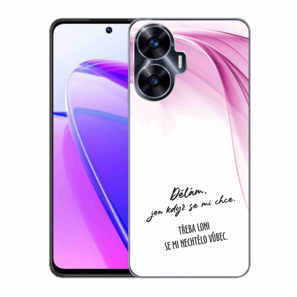 Gélový kryt mmCase na Realme C55 - vtipný text 12 biele pozadie