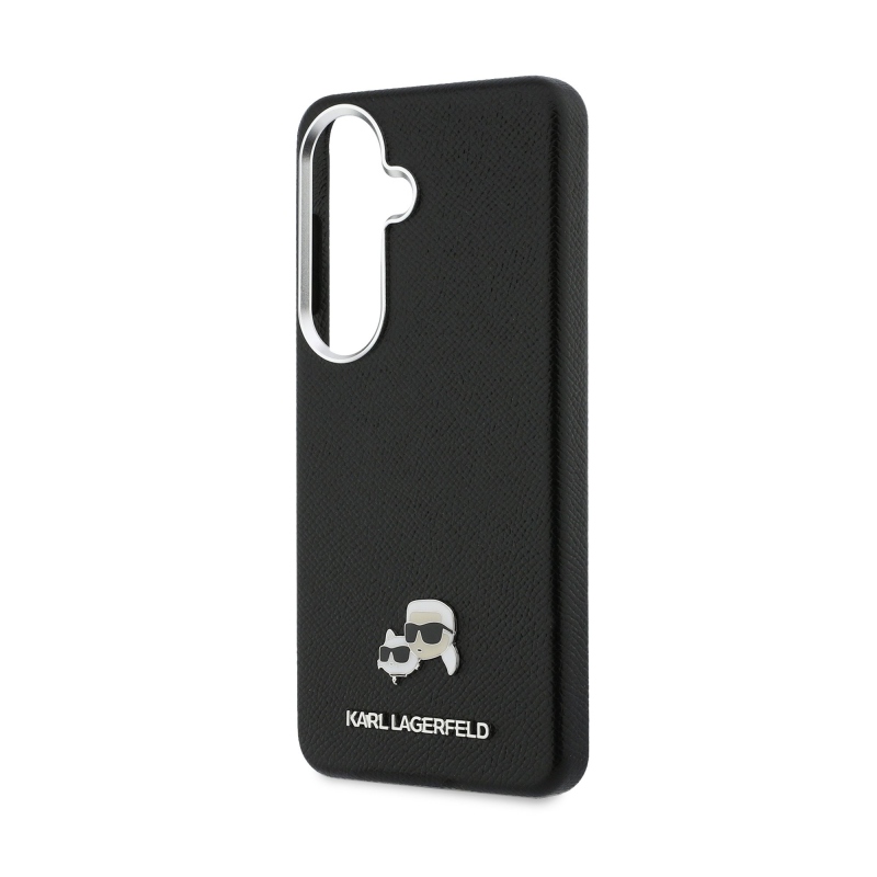 Karl Lagerfeld Grained PU Leather K&CH Heads Magnetic Back Cover pre Samsung Galaxy S26 Black