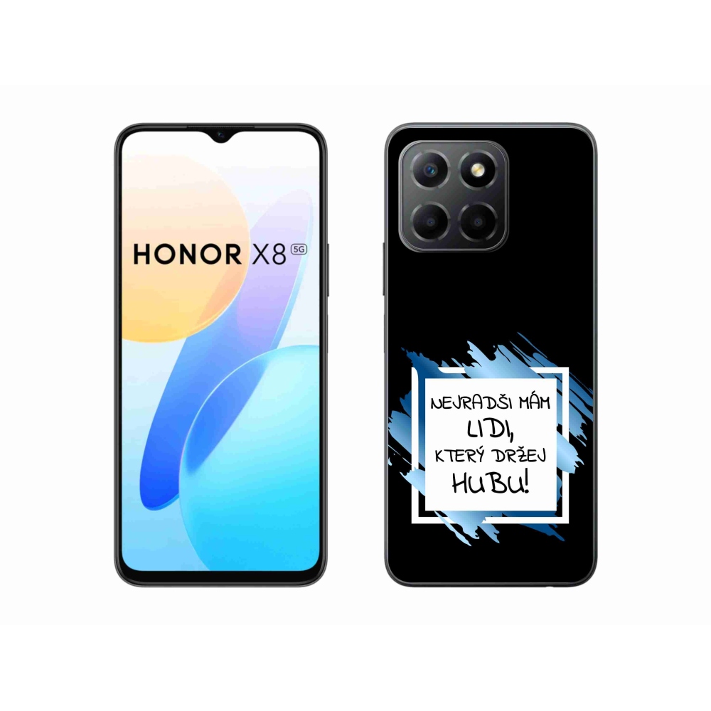 Gélový kryt mmCase na Honor X8 5G/Honor 70 Lite 5G - vtipný text 7 bieločierne pozadie