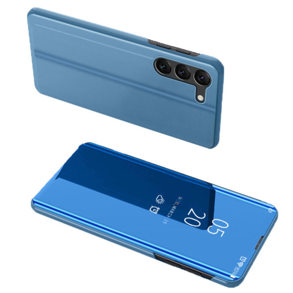 Clear zatvárací kryt s priehľadným predkom na Samsung Galaxy S23 - modrý