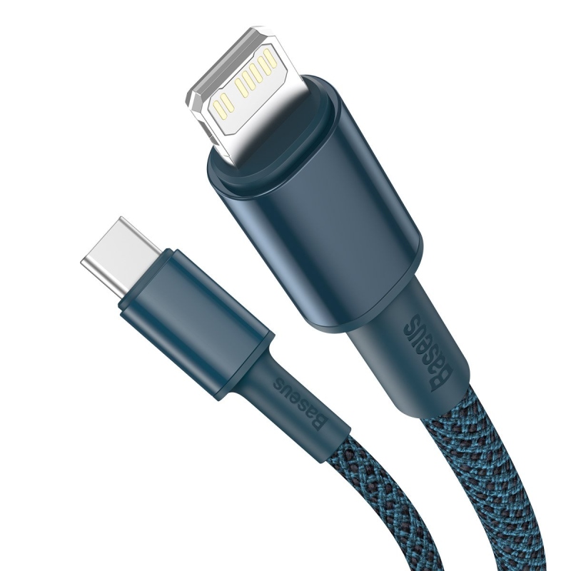 Baseus High Density Braided Series Fast Charging Dátový Kábel USB-C - Lighting 20W 1m Blue