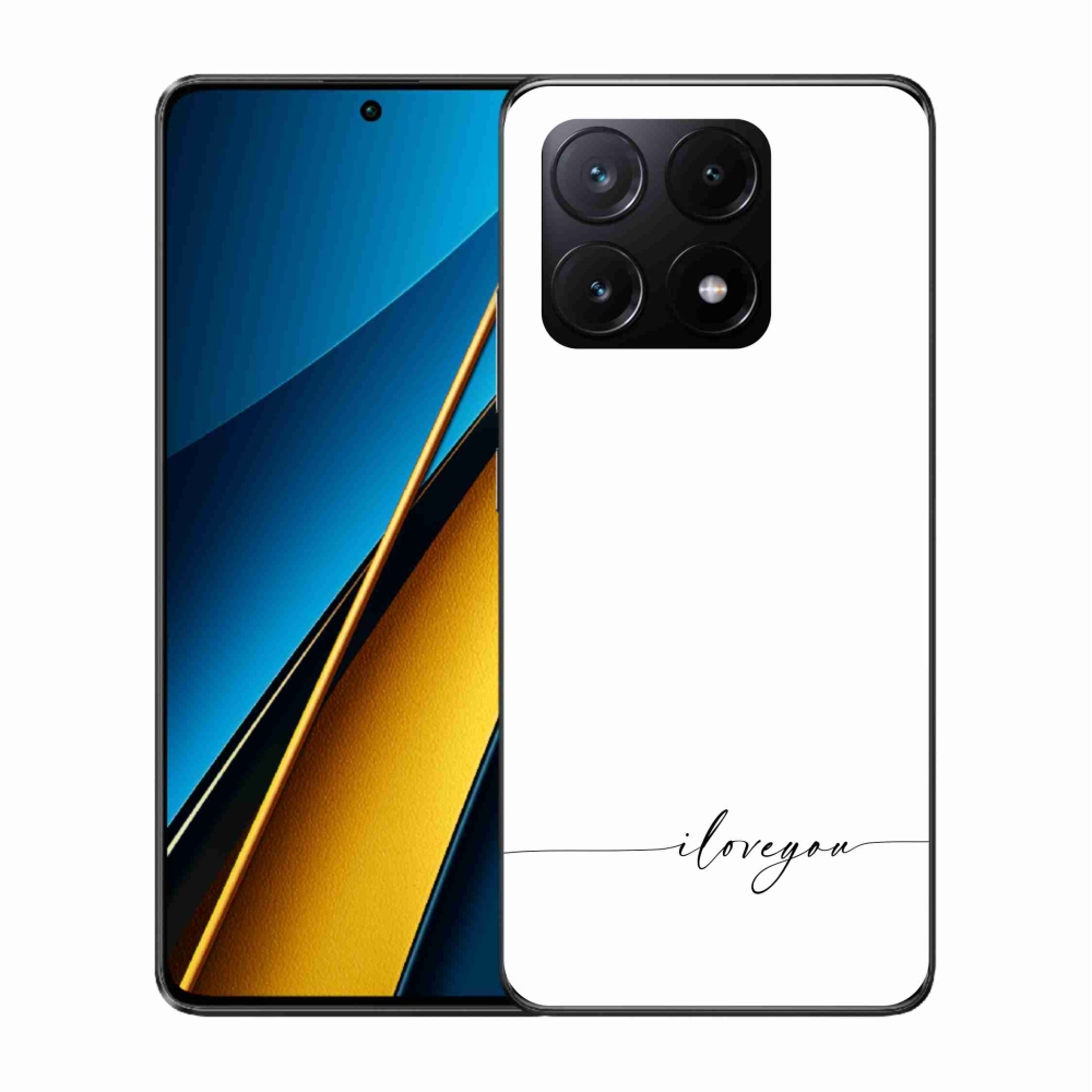 Gélový kryt mmCase na Xiaomi Poco X6 Pro 5G - I love you biele pozadie