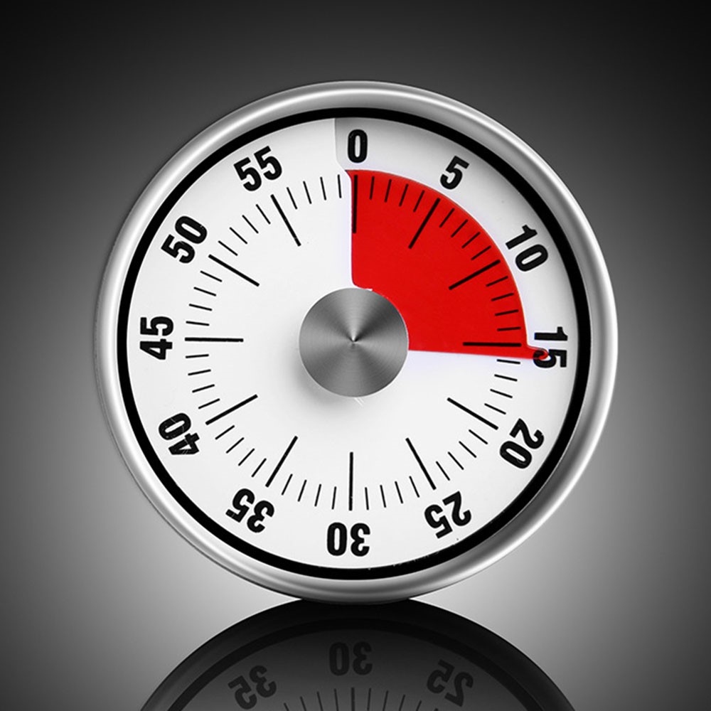 Mechanická kuchynská minútka z nerezovej ocele - biela