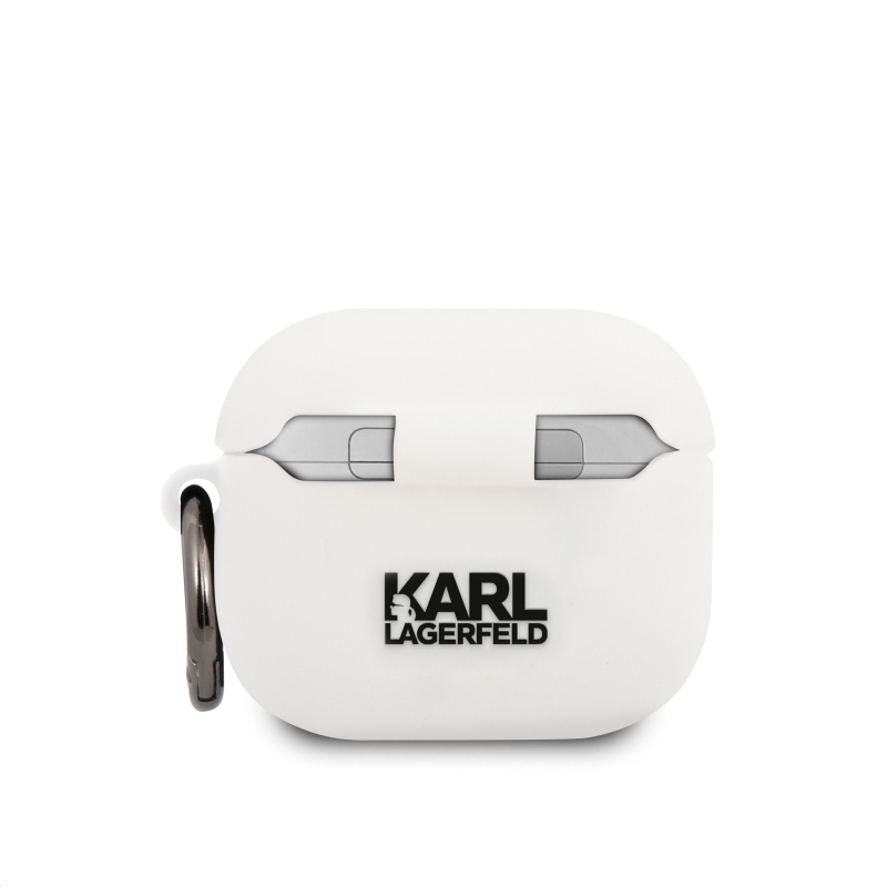 Karl Lagerfeld Choupette Head Silikónové puzdro pre Airpods 3 White
