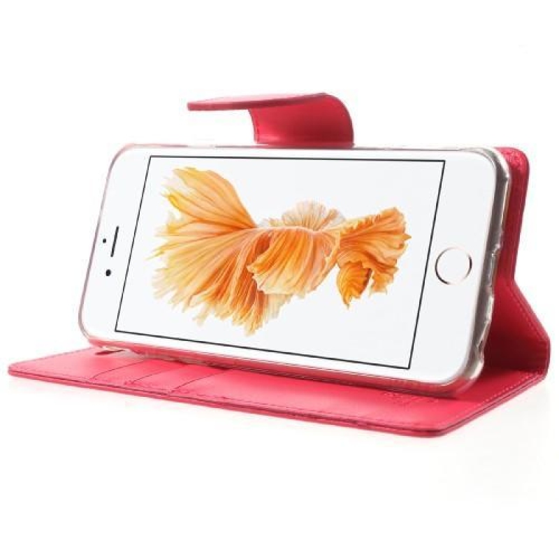 Bravodiary PU kožené Knížková puzdro na iPhone 6 Plus a iPhone 6s Plus - rose