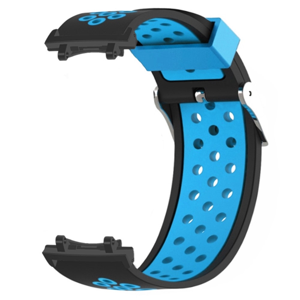 Breath silikónový remienok na Amazfit T-Rex 3 - čierny/modrý