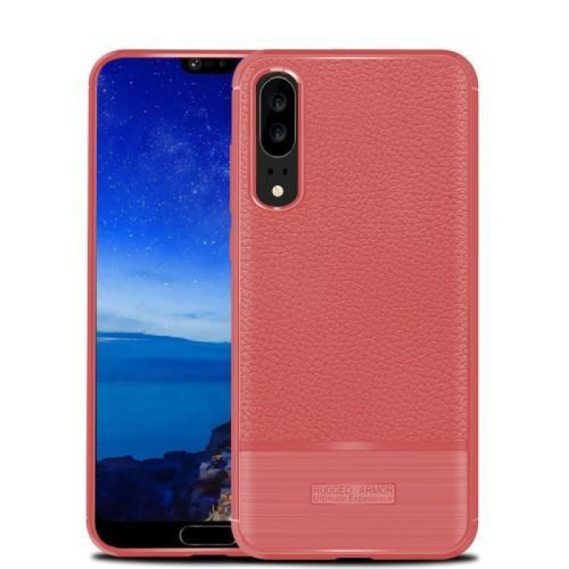 Brushed odolný obal na mobil Huawei P20 - červený