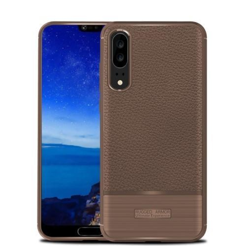 Brushed odolný obal na mobil Huawei P20 - hnedý