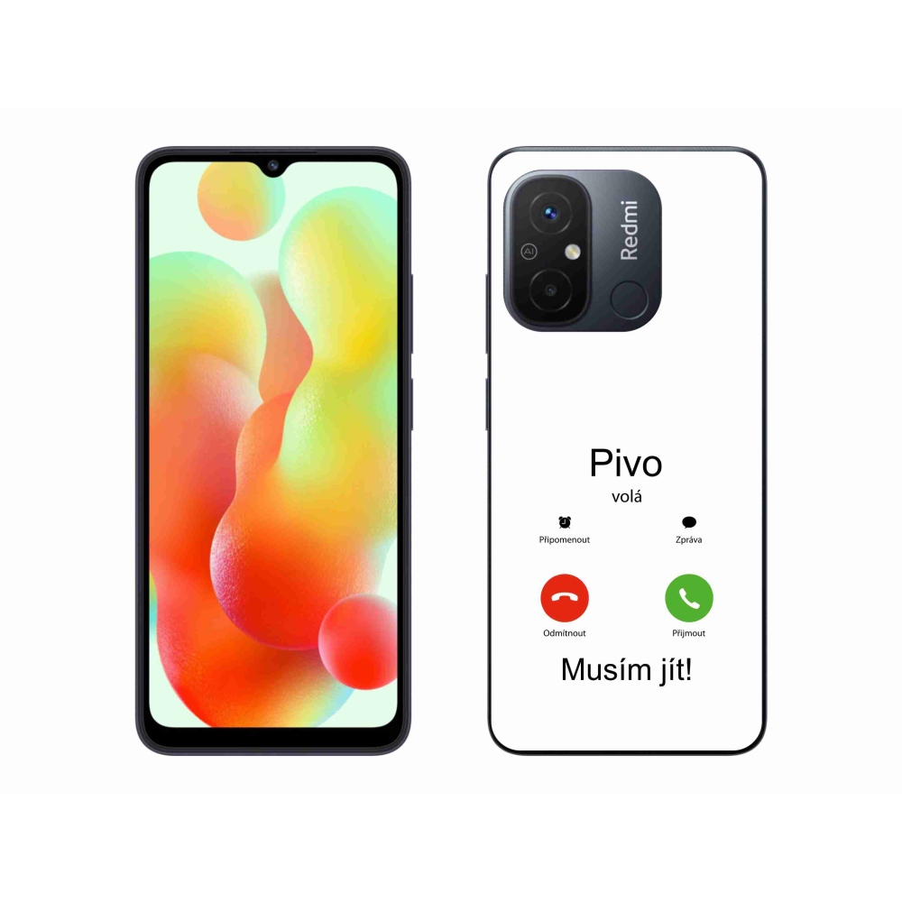 Gélový kryt mmCase na Xiaomi Redmi 12C - pivo volá biele pozadie