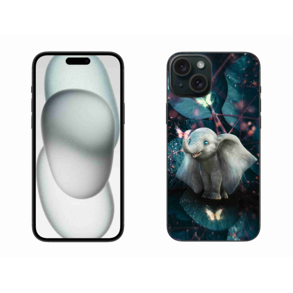 Gélový kryt mmCase na iPhone 15 Plus - roztomilý slon