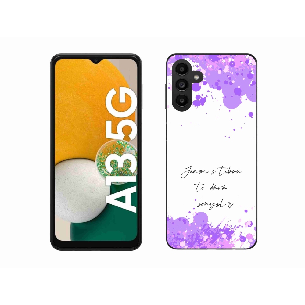 Gélový kryt mmCase na Samsung Galaxy A13 5G - zamilovaný text biele pozadie