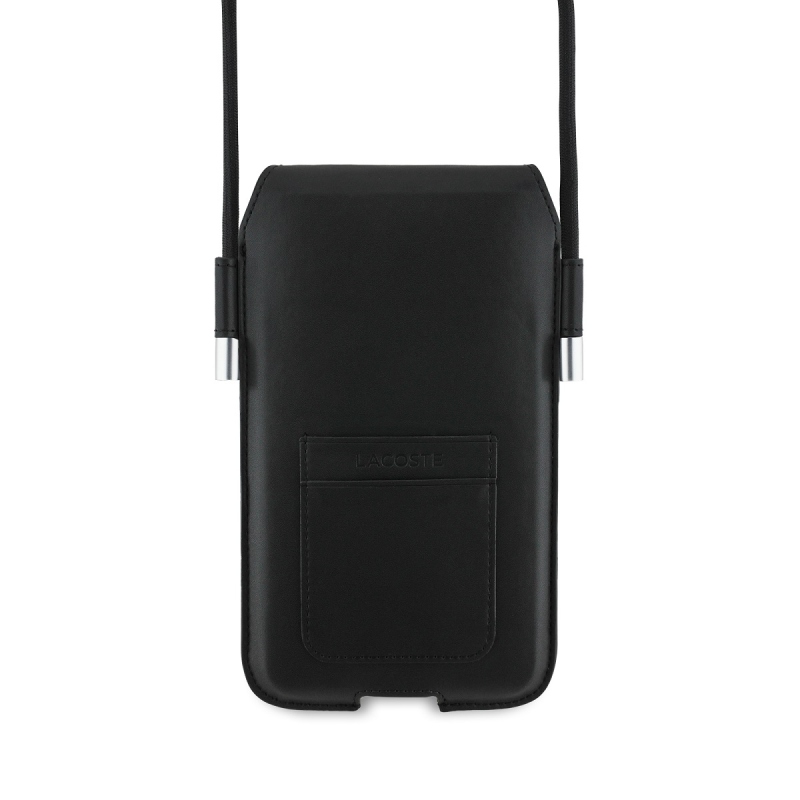 Lacoste PVC zmes Monogram Phone Pocket XL Black
