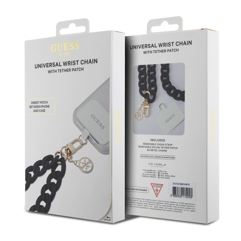 Guess Univerzálny Popruh na Ruku 4G Charm Black