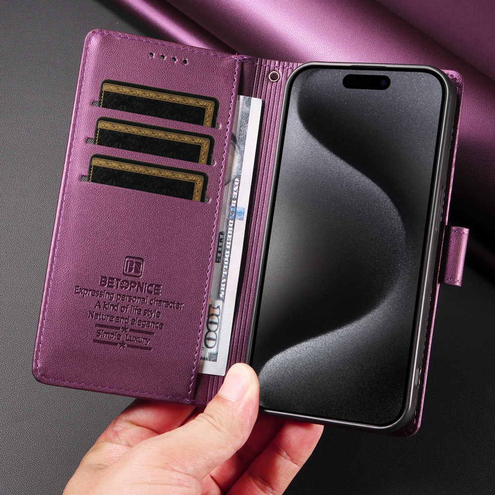 BTP knižkové púzdro na iPhone 18 Pro Max/17 Pro Max - fialové