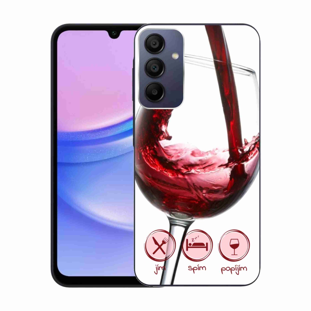 Gélový obal mmCase na Samsung Galaxy A15 4G/5G - pohár vína červené