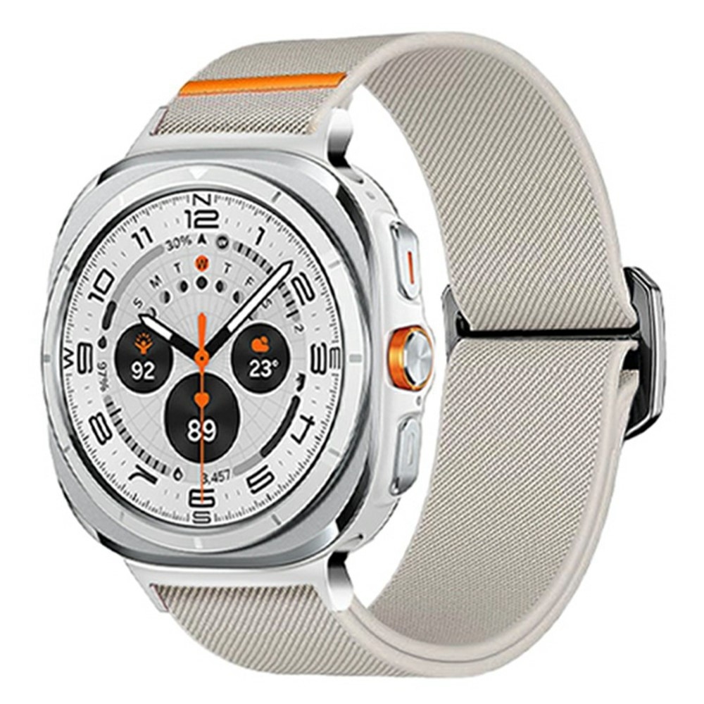 Bull nylonový elastický remienok na Samsung Galaxy Watch Ultra (2025) 47mm - béžový