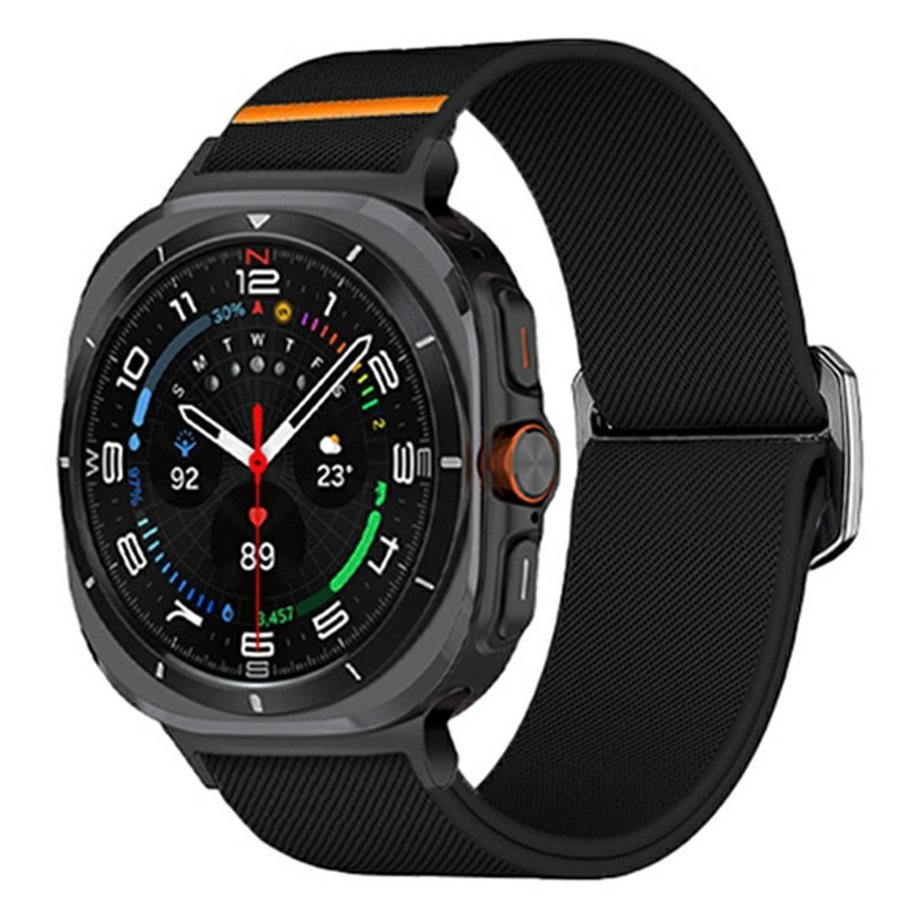 Bull nylonový elastický remienok na Samsung Galaxy Watch Ultra (2025) 47mm - čierny