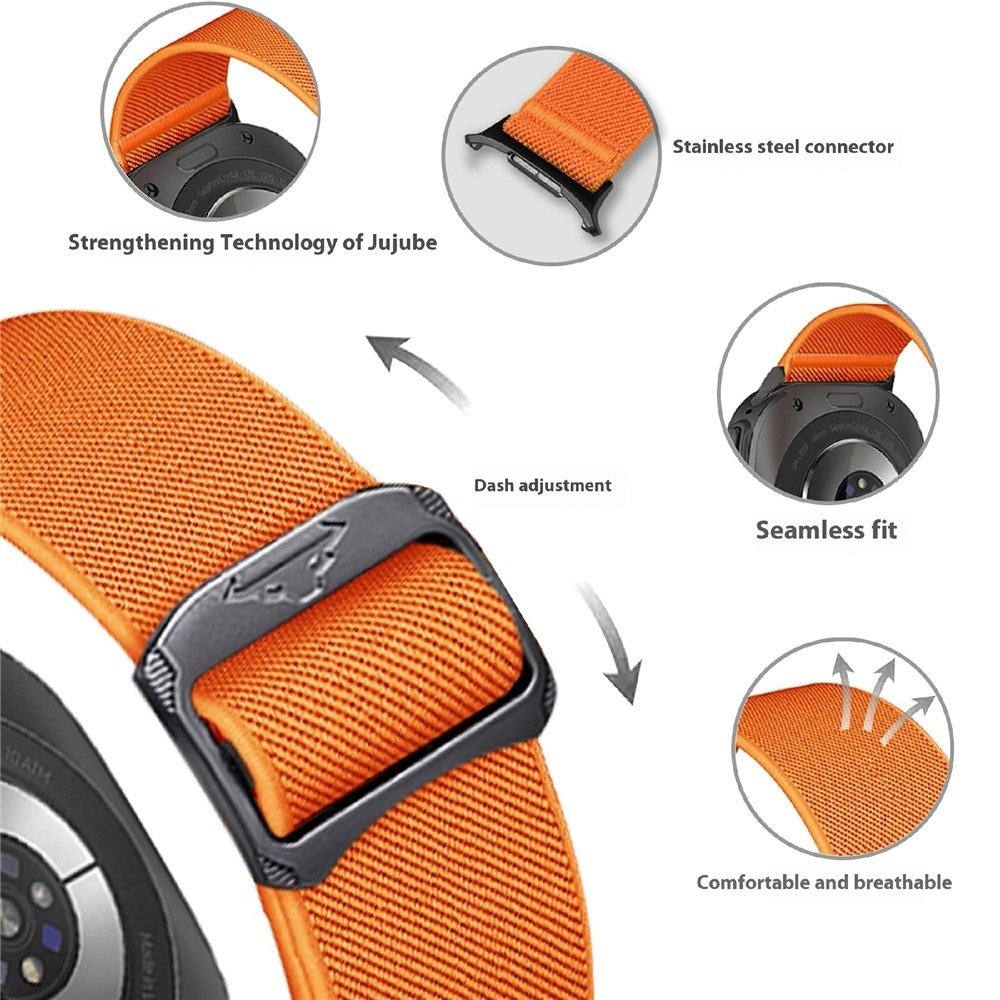 Bull nylonový elastický remienok na Samsung Galaxy Watch Ultra (2025) 47mm - oranžový