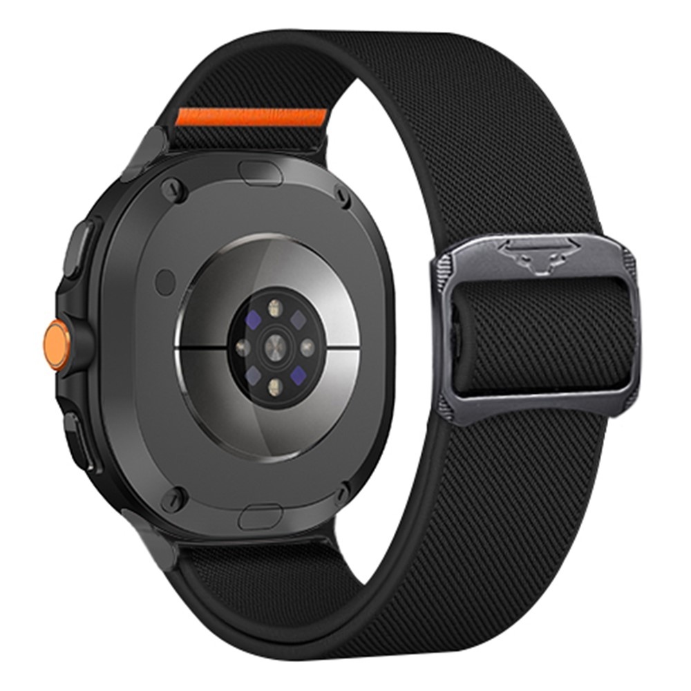 Bull nylonový elastický remienok na Samsung Galaxy Watch8 Classic 46mm/Watch8 44mm/40mm - čierny