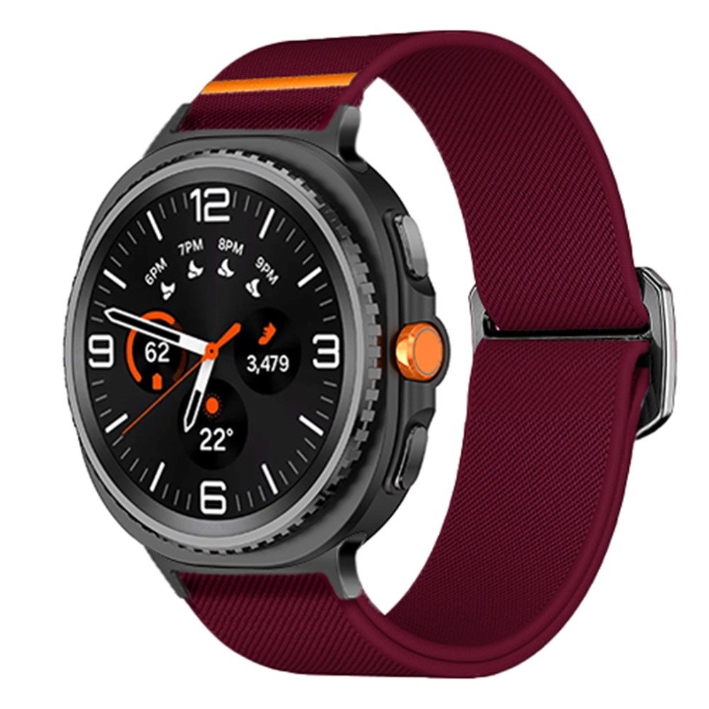 Bull nylonový elastický remienok na Samsung Galaxy Watch8 Classic 46mm/Watch8 44mm/40mm - vínový