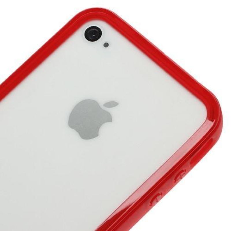 Bumper style gélový rámček na iPhone 4 a iPhone 4s - červený