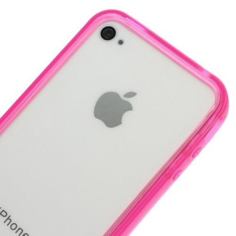 Bumper style gélový rámček na iPhone 4 a iPhone 4s - rose