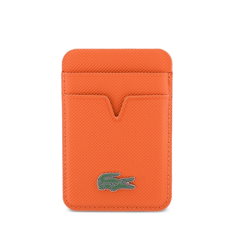 Lacoste PU Iconic Petit Pique MagSafe peňaženka Orange