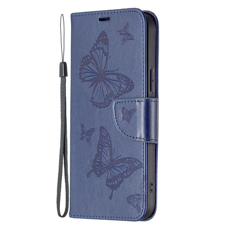 Butterfly knižkové púzdro na Samsung Galaxy A34 5G - tmavomodré