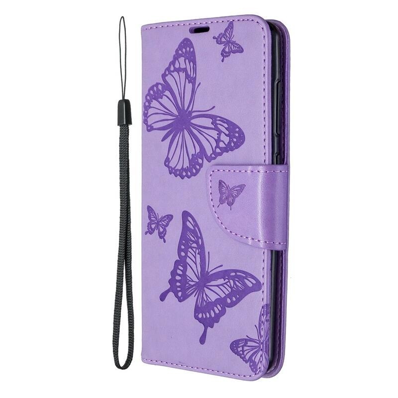 Butterfly knižkové puzdro na Samsung Galaxy A41 - fialové