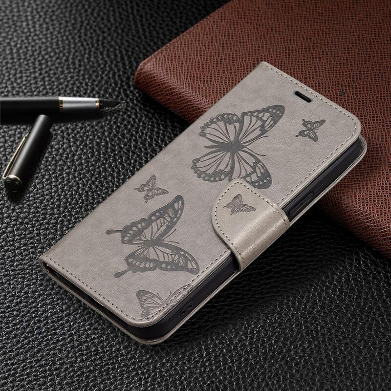 Butterfly knižkové puzdro na Xiaomi 13 Lite - šedé