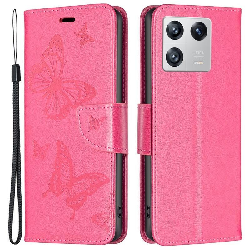 Butterfly knižkové púzdro na Xiaomi 13 - rose