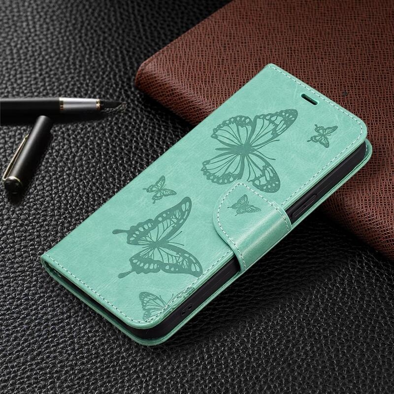Butterfly knižkové puzdro na Xiaomi Redmi 12C - modrozelené