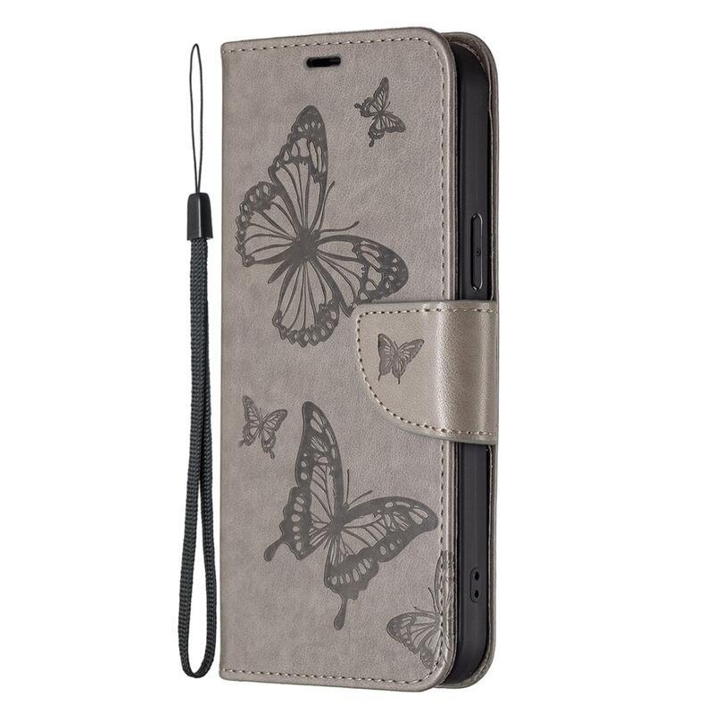 Butterfly knižkové puzdro na Xiaomi Redmi 12C - šedé