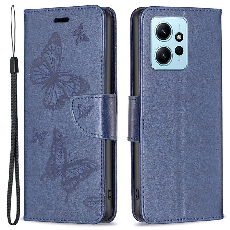 Butterfly knižkové púzdro na Xiaomi Redmi Note 12 4G - modré