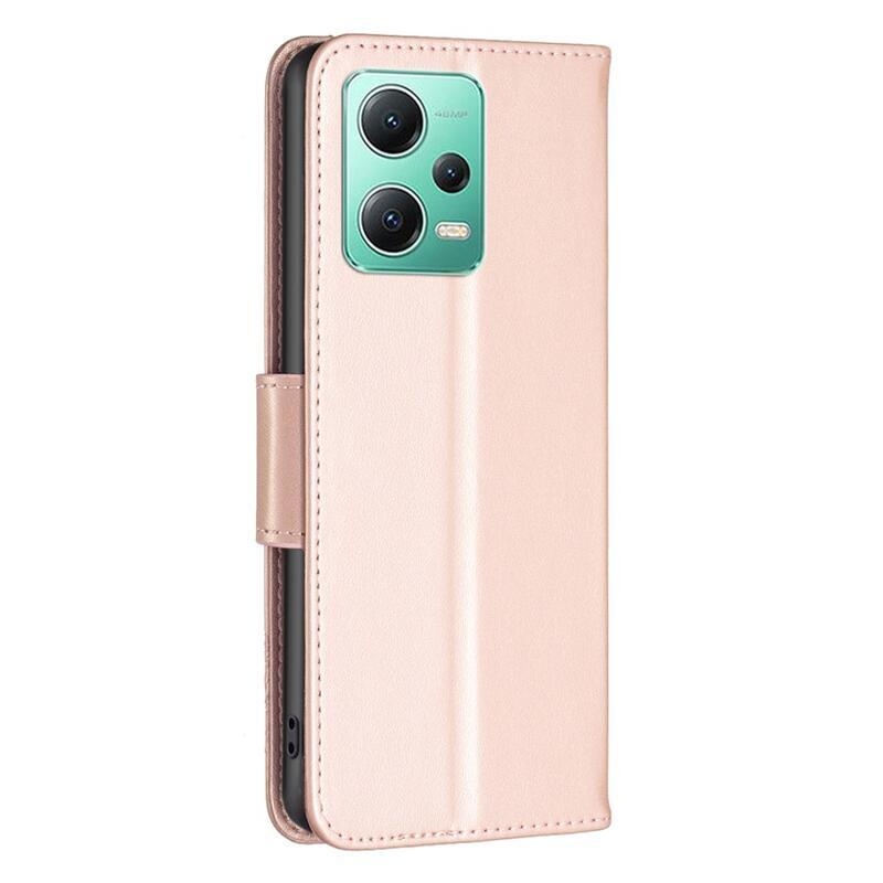 Butterfly knižkové púzdro na Xiaomi Redmi Note 12 5G/Poco X5 5G - ružovozlaté