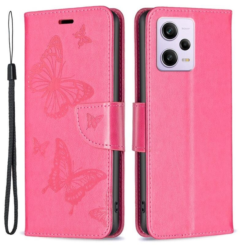 Butterfly knižkové púzdro na Xiaomi Redmi Note 12 Pro 5G/Poco X5 Pro 5G - rose