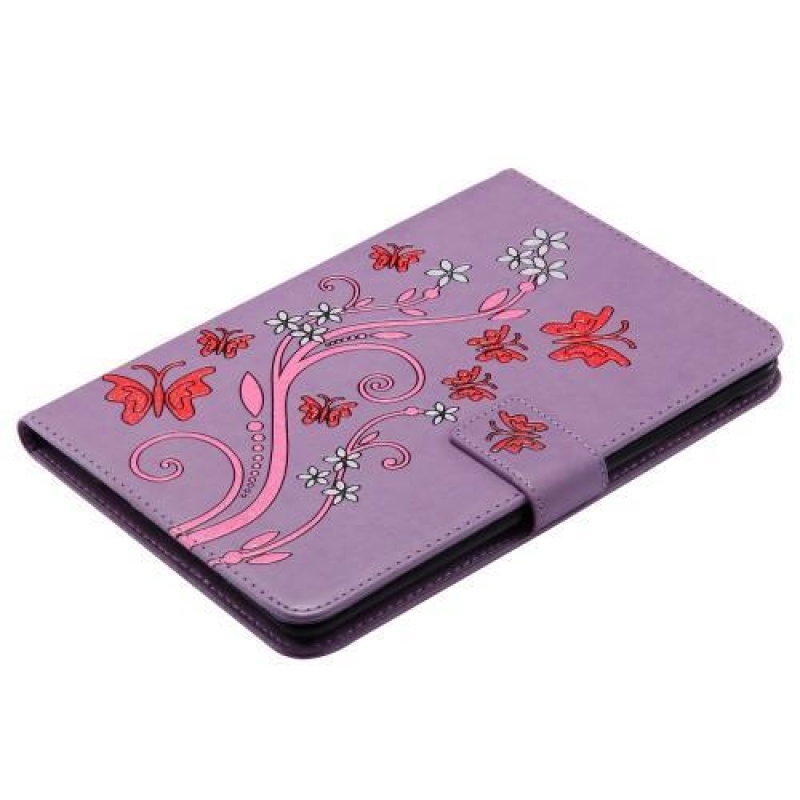 Butterfly Knížková puzdro z PU kože na iPad mini, iPad mini 2, iPad mini 3 - fialové