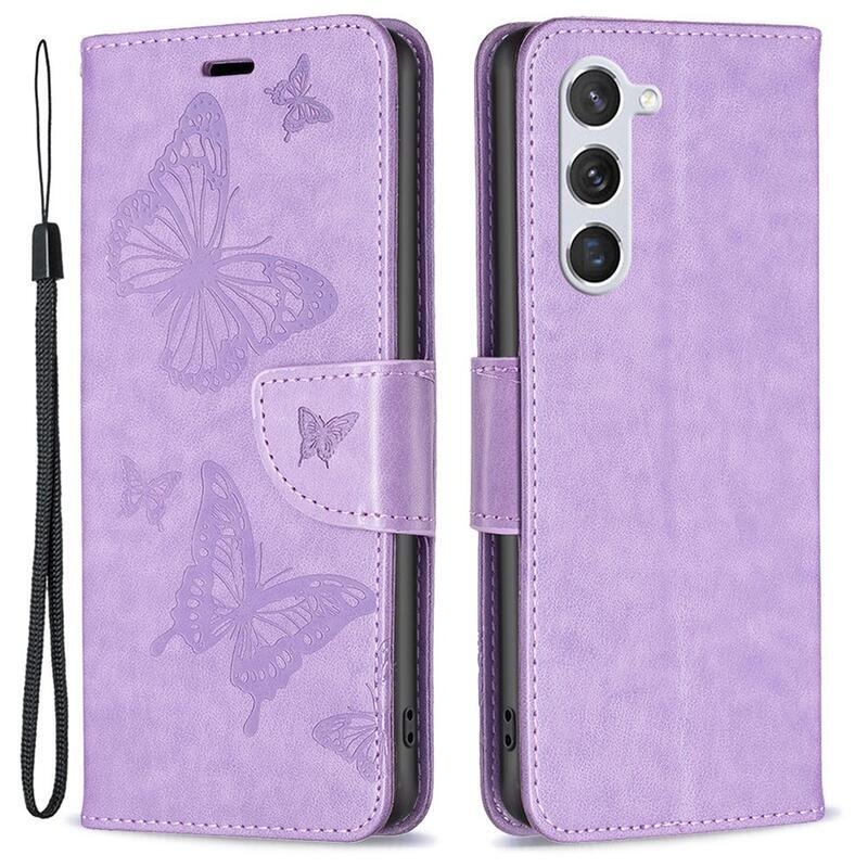 Butterfly peňaženkové púzdro na Samsung Galaxy S23 - fialové