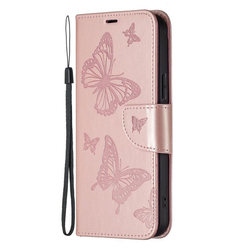Butterfly peňaženkové púzdro na Samsung Galaxy S23 - ružovozlaté